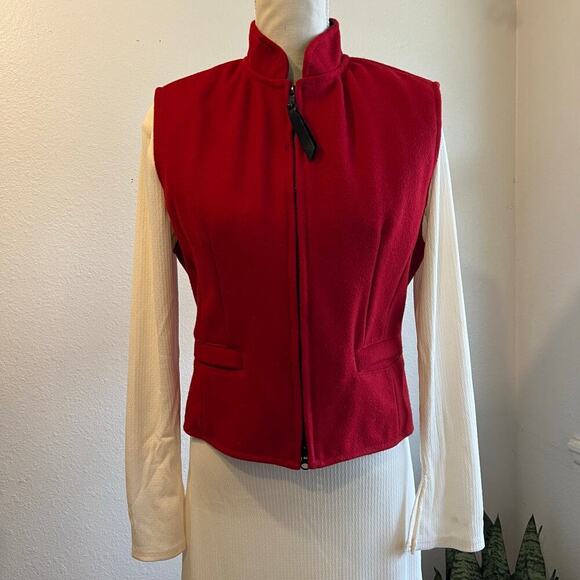 Schaefer Steamboat Springs Colorado USA Red Wool Zip Up Riding Adjustable M - Picture 2 of 13